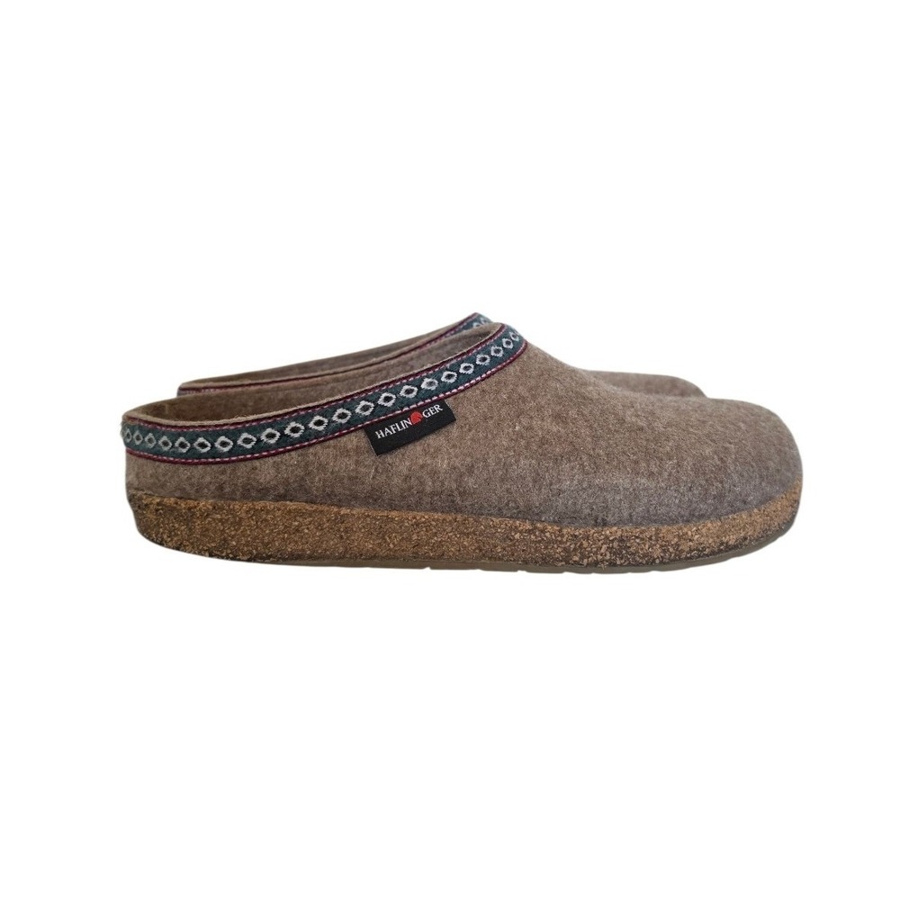 Haflinger GZ14 Classic Wool Foorltfriendly Grizzly Clog in Cappuccino sz EU 45